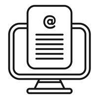 Email communication icon concept on computer monitor vector