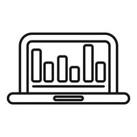 Laptop displaying bar graph icon vector