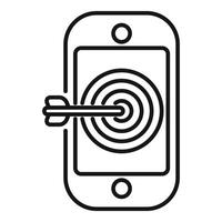 Smartphone with fingerprint lock line icon vector