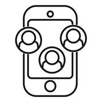 Smartphone call line art icon vector