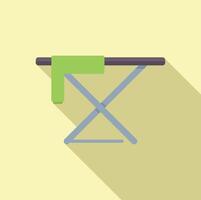 Flat design icon of an ironing board with a soft shadow on a pastel background vector