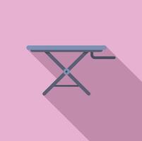 Flat design illustration of an ironing board on pink background vector