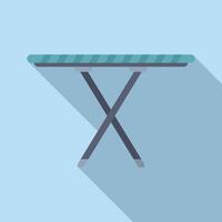 Flat design illustration of ironing board on blue background vector