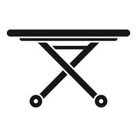 Black icon of a folding table on white background vector