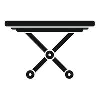 Black and white icon of a folding table vector