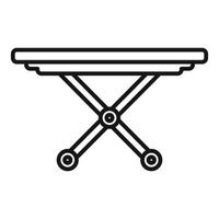 Black and white icon of a folding table vector