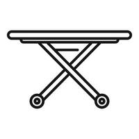 Black and white icon of a folding table vector