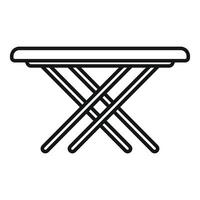 Black and white icon of folding table vector