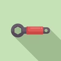 Flat design red spanner icon vector