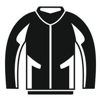 Black and white icon of a zippered jacket vector