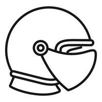 línea ilustración de un lado ver motocicleta casco, adecuado para la seguridad íconos vector