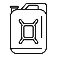 Black and white outline illustration of a fuel canister icon for design and web use vector