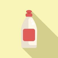 Flat design of a cartoon cleaning product bottle with shadow on a pastel background vector