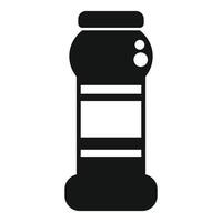 Black and white graphic of a bottle with a label, suitable for various designs vector