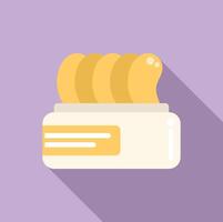 Flat design icon of bread in wallet vector