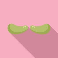 Flat design illustration of green soybeans on pink background vector