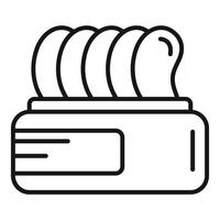 Line icon of a multislice toaster vector