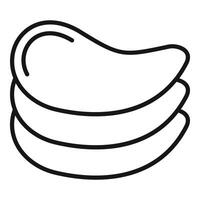 Line art drawing of a stack of dishes vector