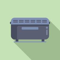 Modern toaster icon on green background vector