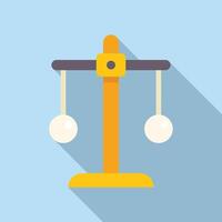 Flat design illustration of a balanced scale vector