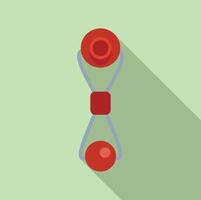 Flat design hourglass icon on green background vector