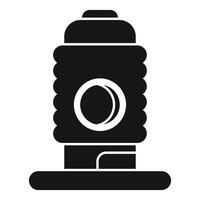 Black camera lens icon on white background vector