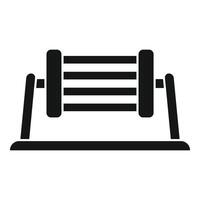 Black silhouette of a gym bench press icon vector