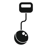 Bowling ball and pin silhouette icon vector