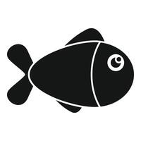 negro silueta de un dibujos animados pescado vector