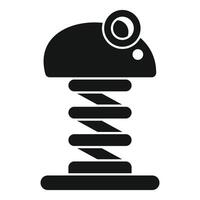 Black icon of a springpowered bouncy hat vector