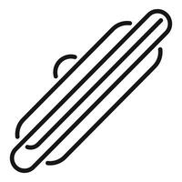 A simple black and white line drawing of a hot dog suitable for logos and food menus vector