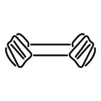Simplified black line drawing of a barbell, ideal for fitnessthemed graphics and icons vector