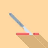 Flat design illustration of a scalpel and blood sample vector