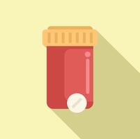 Prescription pill bottle icon on yellow background vector