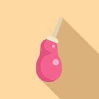 Pink baby bottle illustration with shadow vector