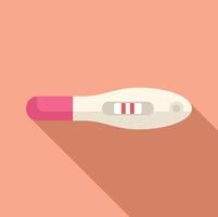 Flat design of a positive pregnancy test on a warm background vector