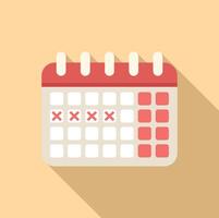 Flat design calendar with marked dates vector