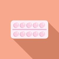 Pink pills in blister pack on peach background vector