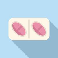 Pills in blister pack icon on blue background vector