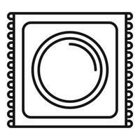 Simple line art of a camera lens vector