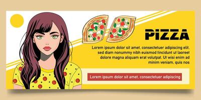 Fast food restaurant Banner and pizza vector