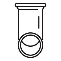 Line art drawing of a trash can and garbage bag vector