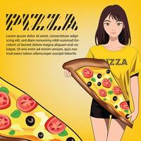 Pizza diseño para restaurante vector
