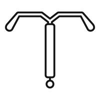 Simple line icon representing an intrauterine device iud used for birth control vector