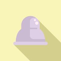 Minimalistic purple observatory icon on yellow background vector