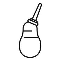 Black and white line art of a baby bottle vector