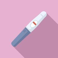 Flat design of a pregnancy test with a positive result on a pink background vector