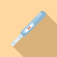 Flat design icon of a pregnancy test displaying a positive result on a muted background vector