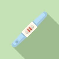 Flat design icon of a positive result pregnancy test on a pastel background vector