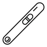 Black and white line drawing of a digital thermometer, simple and clear for medical themes vector